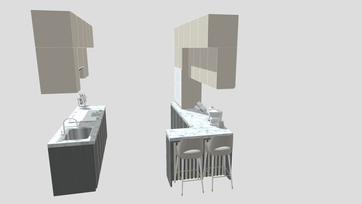 Kitchen Interior Model 3D Model