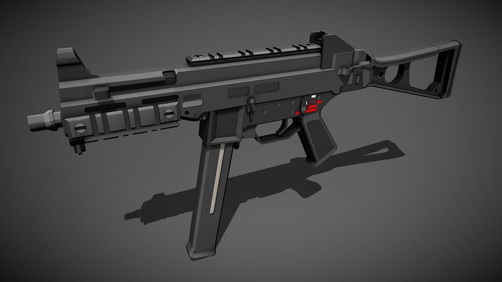 Low-poly UMP45 3D Model