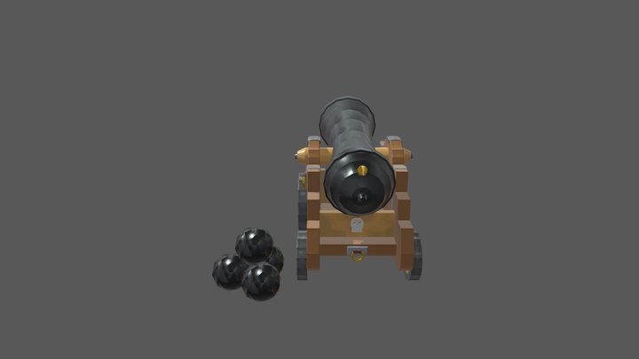 Stylized Cannon 3D Model