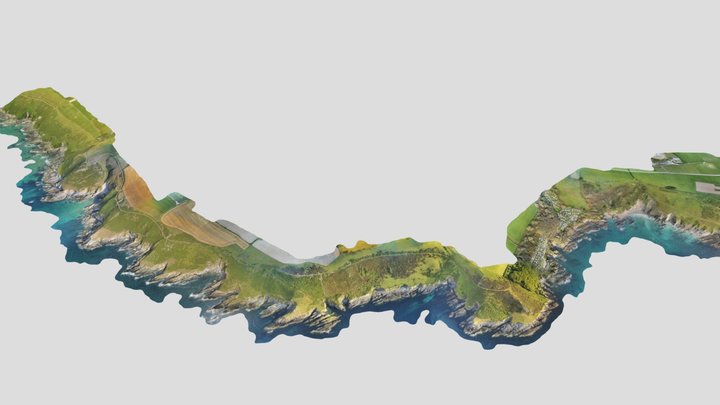 7km of Devon Coastline 3D Model