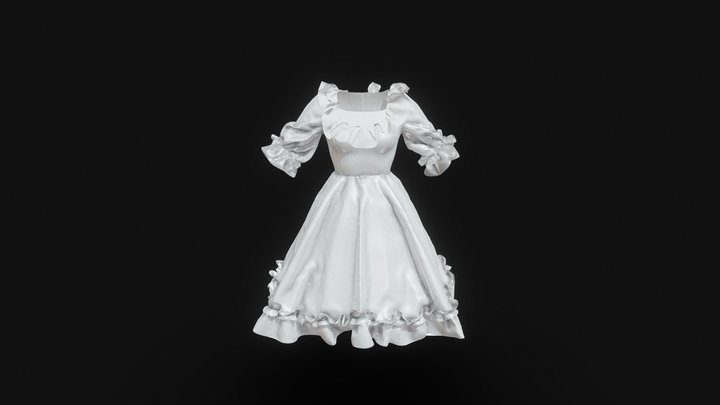 Lolita White Dress 3D Model
