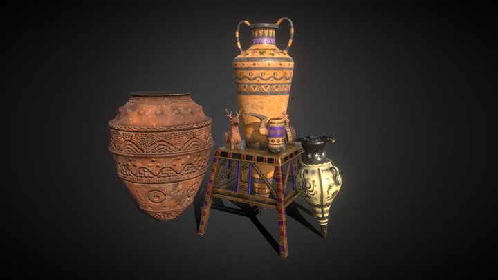 Ancient potteries 3D Model