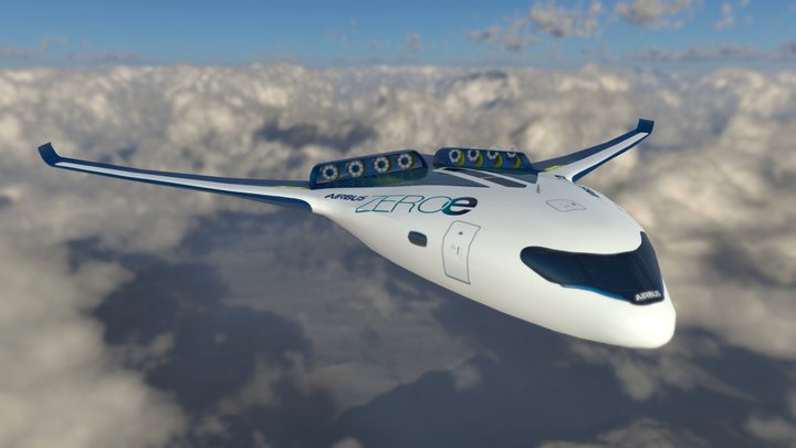 Airbus ZeroE Hydrogen Blended-Wing 3D Model
