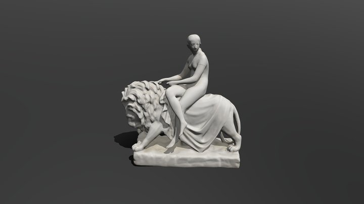 Kobieta na lwie Figurka - model 3D