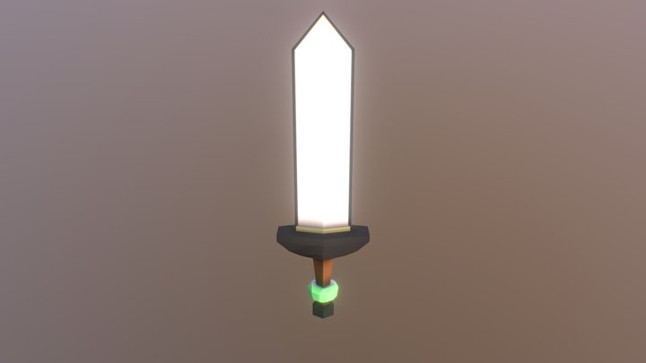 Glowing Sword with Gem 3D Model