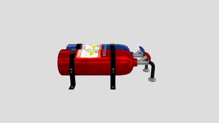 Nitrous Oxide Booster Tank System 3D Model 3D Model