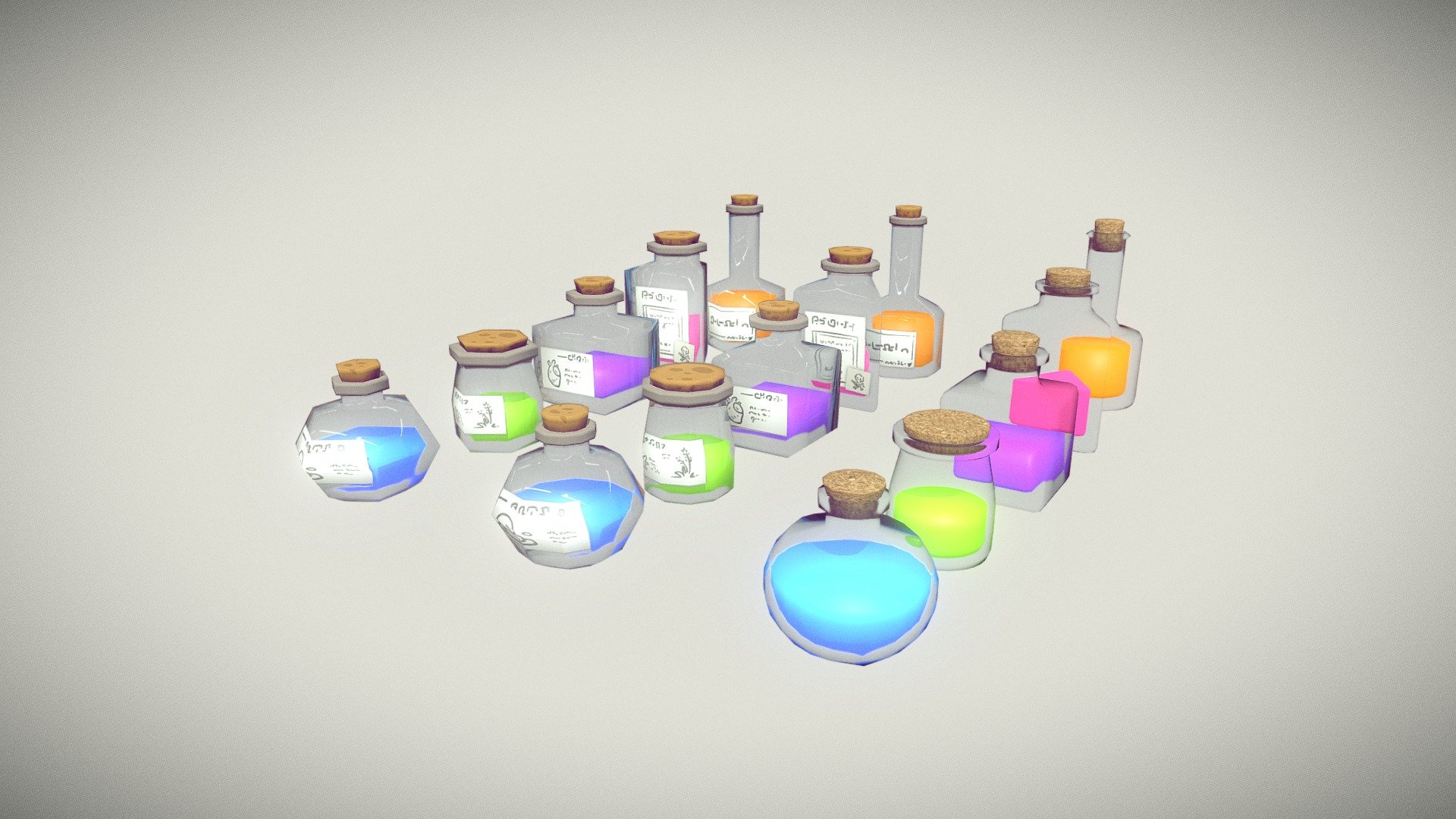 Glass Bottles (3 LODS) Free Pack