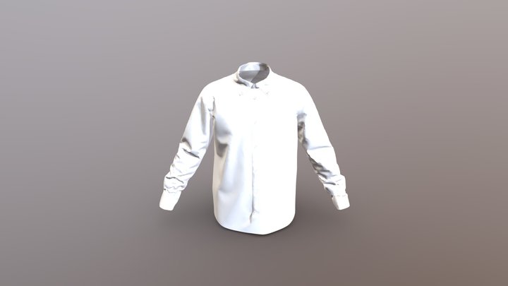 White Overfit Shirt 3D Model