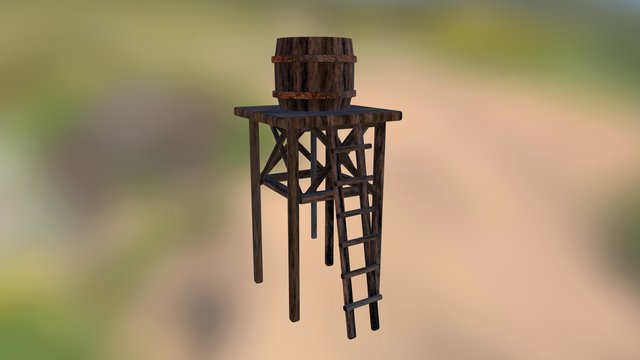 Western Water Tower 3D Model