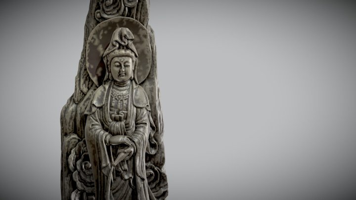 Stonecarving Guanyin statue 3D Model