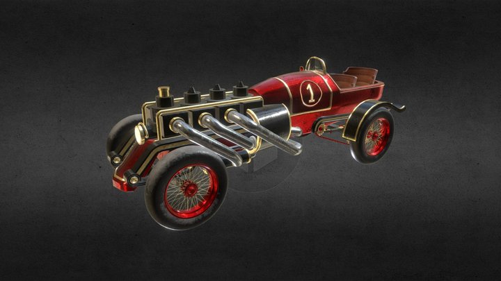 Steampunk Car 3D Model