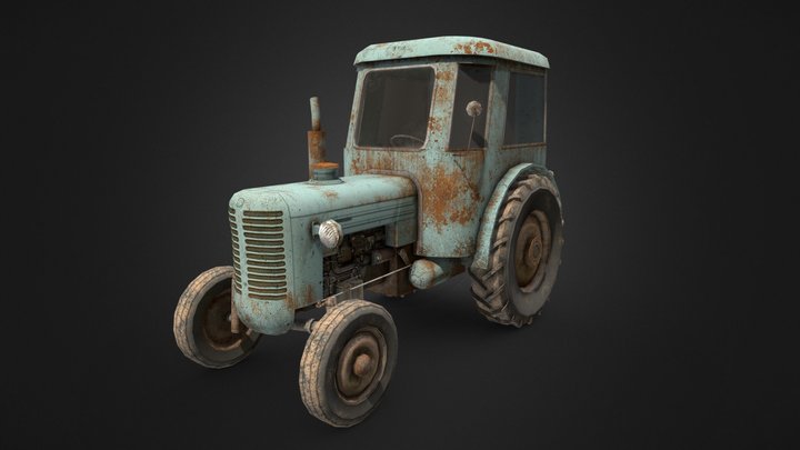 DAE - Vehicle Tractor Zetor 50 3D Model