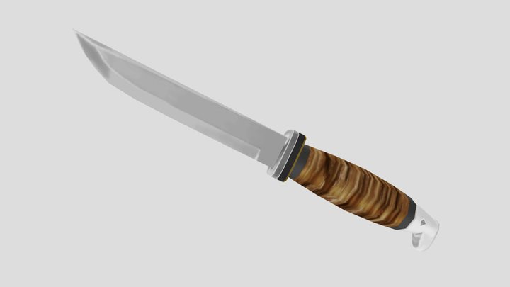 A Hunter's Silver Knife 3D Model