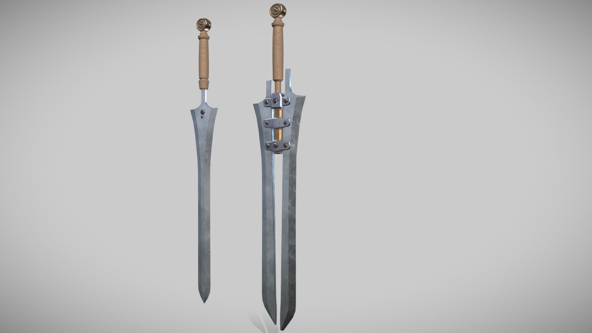 Double blade sword. Part 3 Download Free 3D model by Shamankun