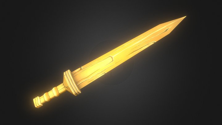 Stylized Wooden Roman Sword 3D Model