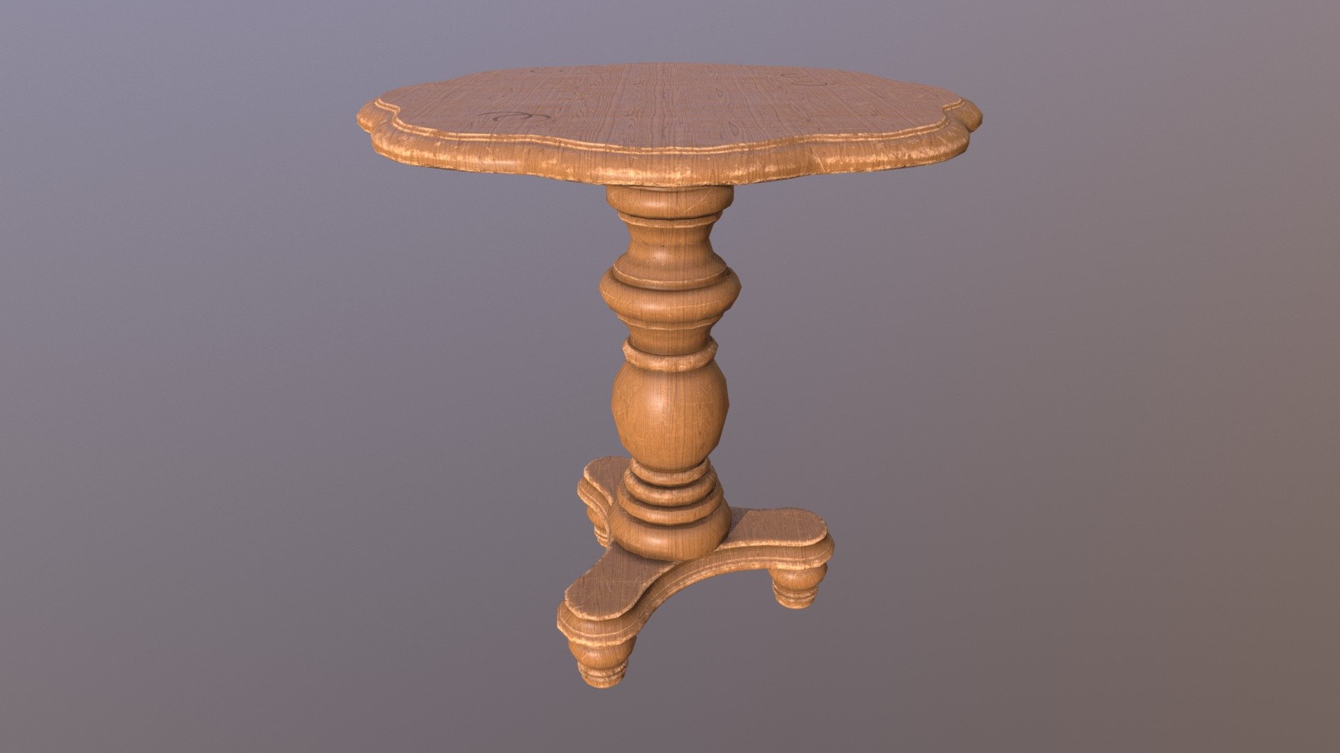Antique Round Wooden Table #001