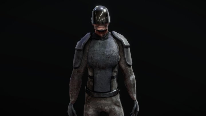 Sci-Fi Space Marine or Guard 3D Model