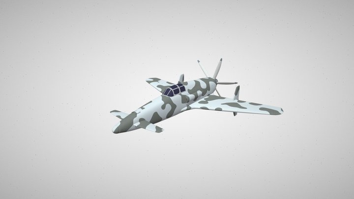 Shinden fighter airplane 3D Model