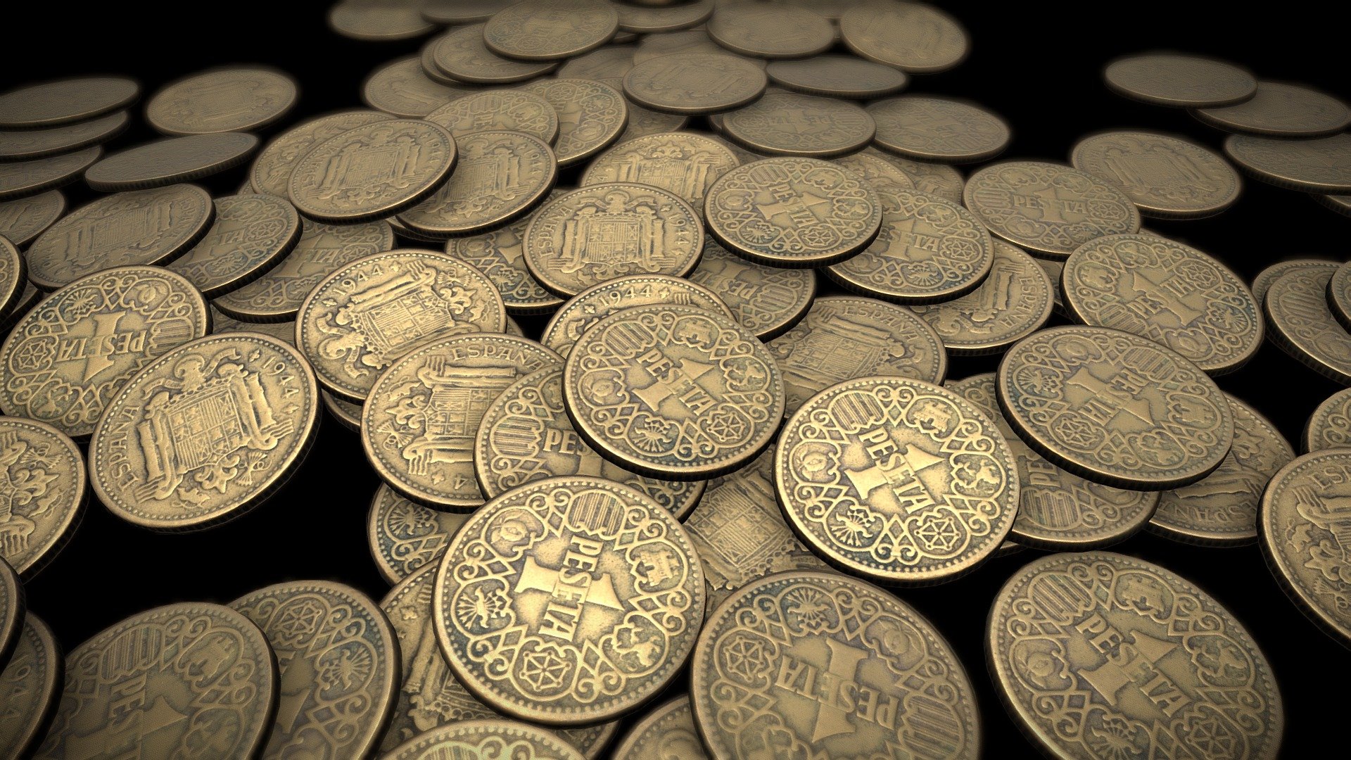 Monedas de 1 peseta de 1944 - 3D model by García Ávila, M. (@garcia ...