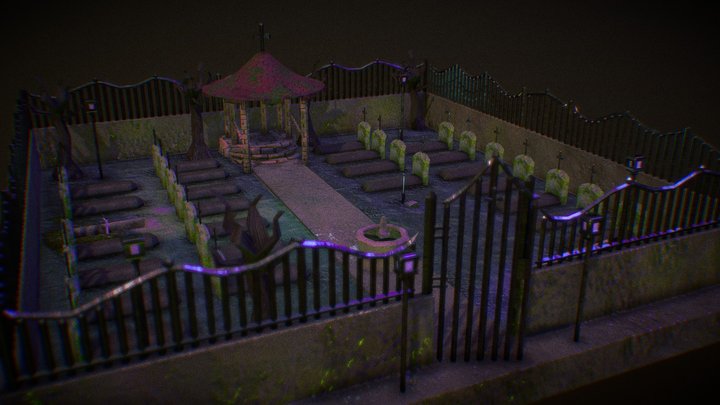 Cemetery - style PS2 3D Model