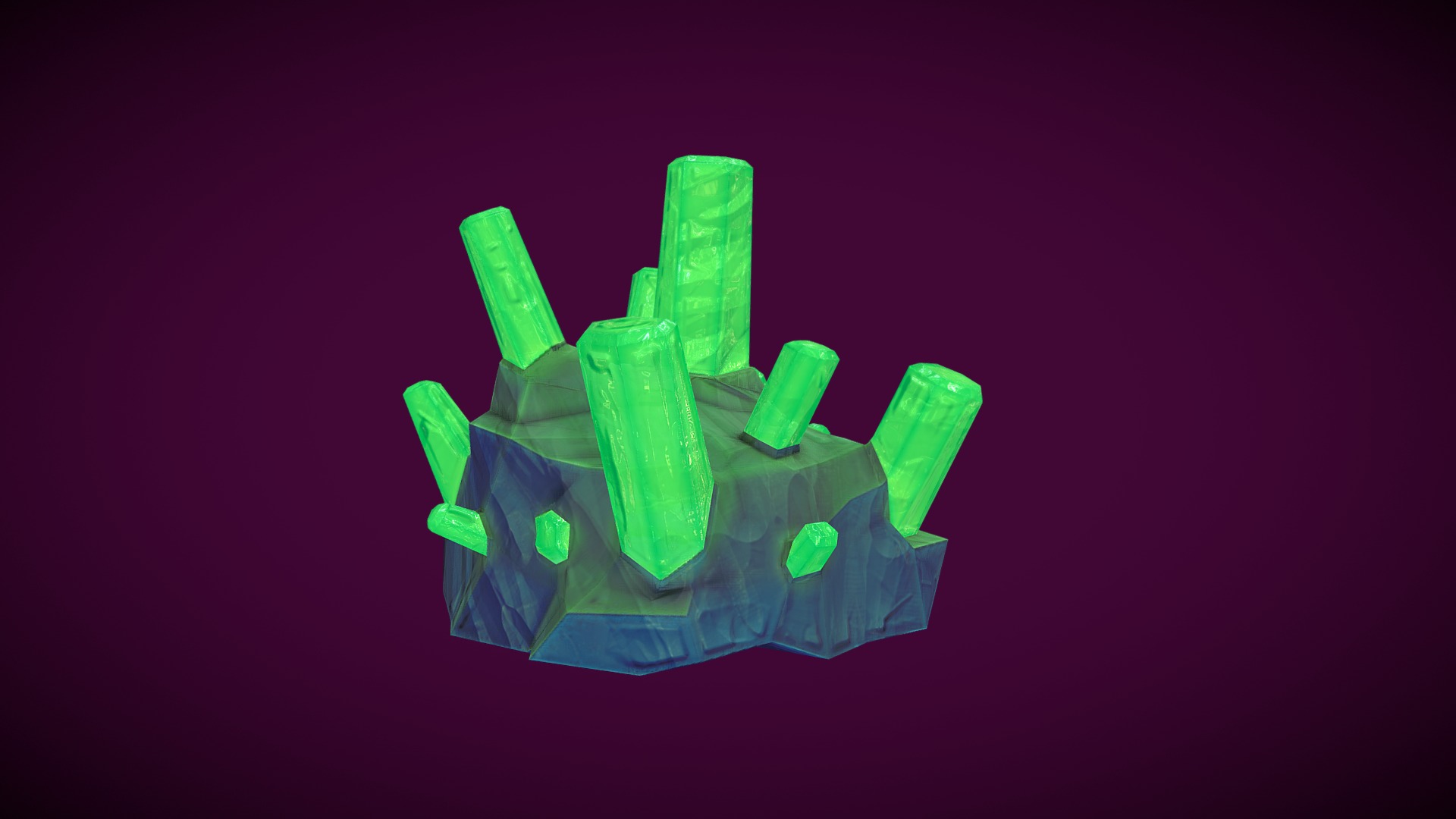 3D model Stylized Natural Raw Emerald - This is a 3D model of the Stylized Natural Raw Emerald. The 3D model is about a green toy on a red background.