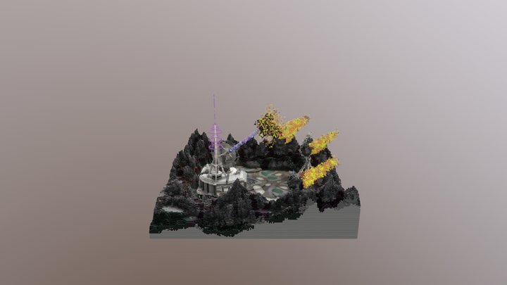 Minecraft Moon Spawn & Warzone 3D Model