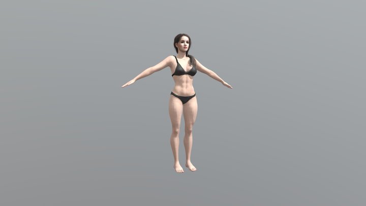 Beautiful Girl in Dynamic Pose - 3D Model 3D mod 3D Model