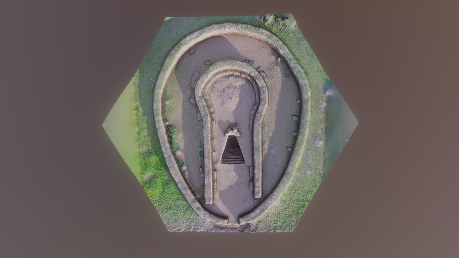 3D model Holy Well of Santa Cristina – Stylized - This is a 3D model of the Holy Well of Santa Cristina - Stylized. The 3D model is about a close-up of a hole in a wall.