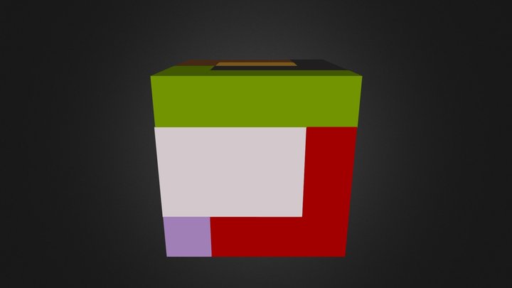 Assembled Puzzle Cube 3D Model