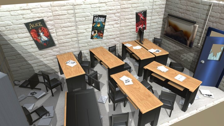 Trashed Class Room - Jasmine Tuninga 3D Model