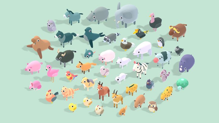 Quirky Series - Animals Mega Pack Vol 1 3D Model