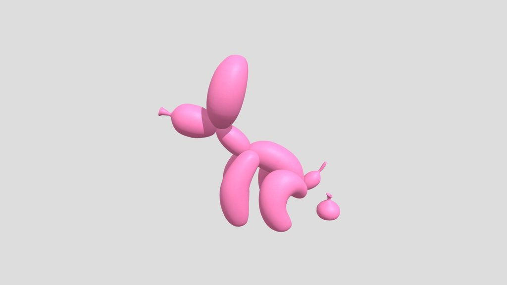 Pooping Balloon Dog Pink