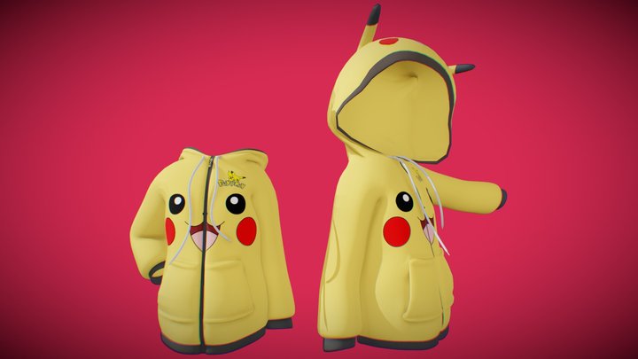 Pikachu Hoodie Sweatshirt 3D Model