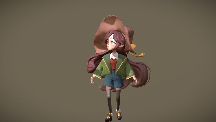 Stylized Witch Character 3D Model