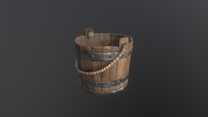 Wood Bucket 3D Model