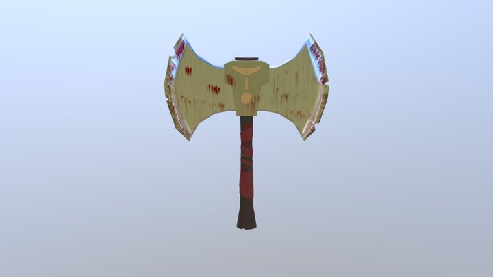 Iron Axe with blood 3D Model