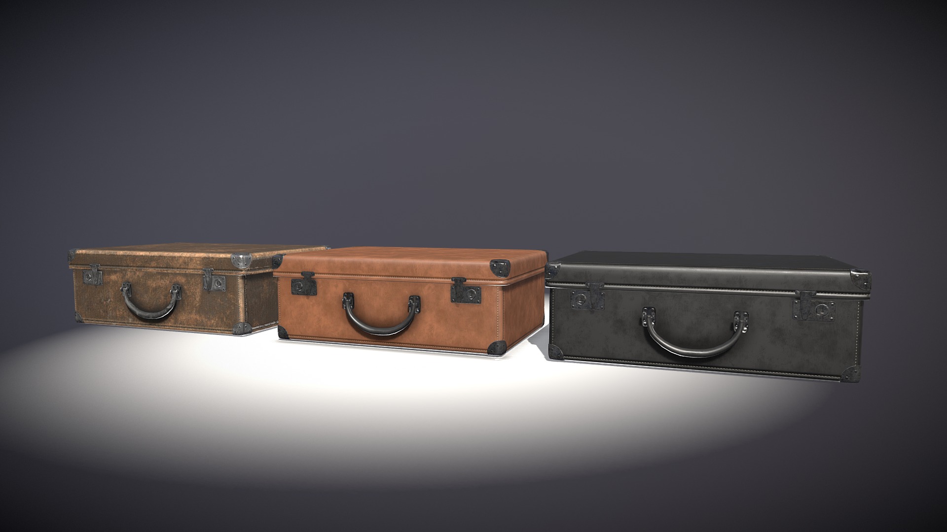 3D model Suitcase 02 - This is a 3D model of the Suitcase 02. The 3D model is about a couple of suitcases.