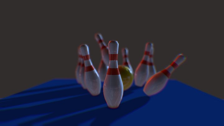 Bowling Alley Low-poly 3D Model