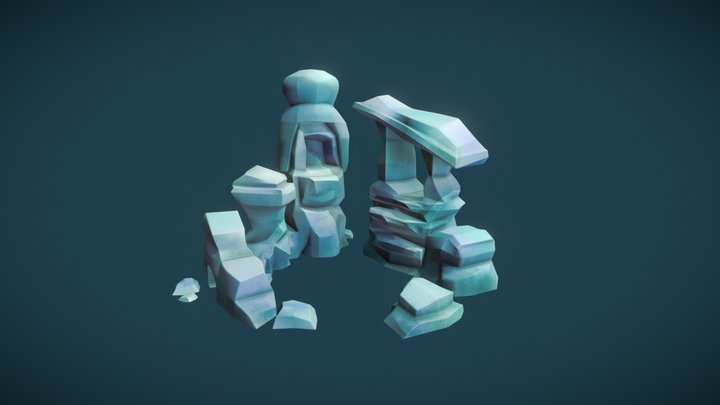 Underwater- Rocks- Textured 3D Model