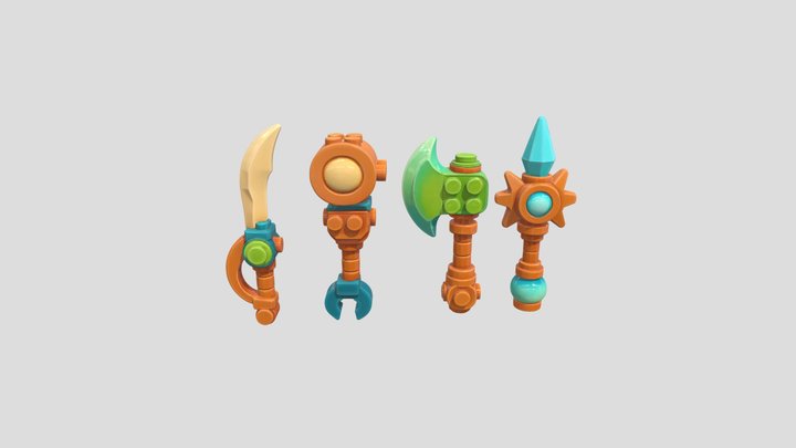 Weapon Fantasy Sword And Mace Rock v1