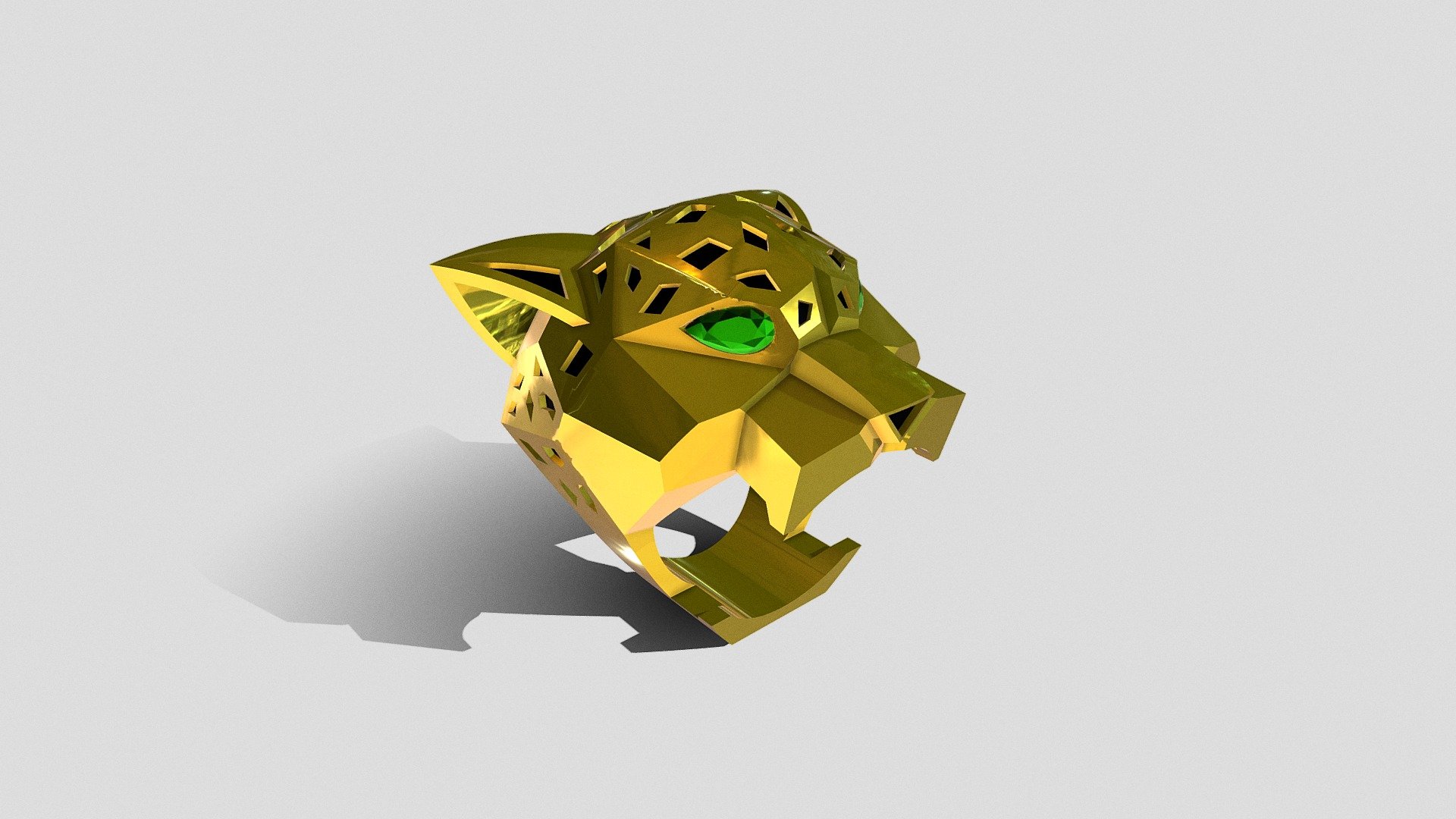 Panthere Ring Gold lacque peridoto