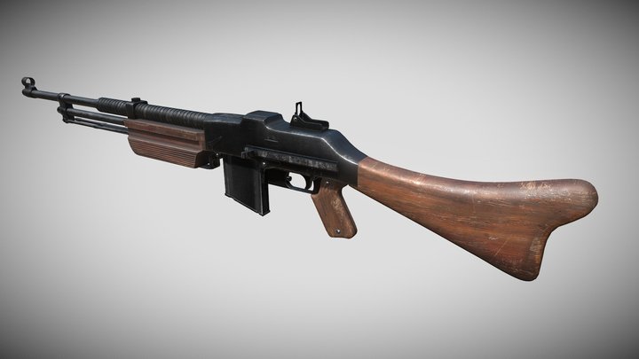 Wz 28 Browning - Polish WW2 weapon (Land of War) 3D Model