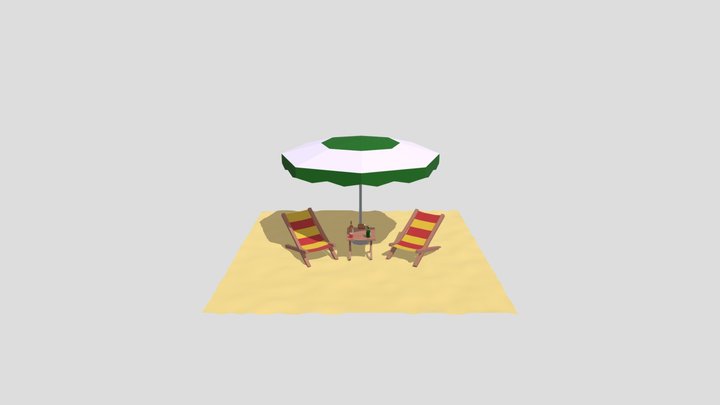 At a beach 3D Model