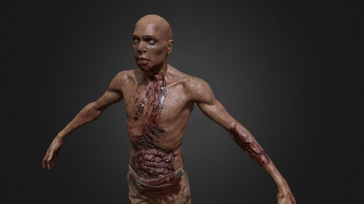 Shirtless Zombie BB_V5 3D Model