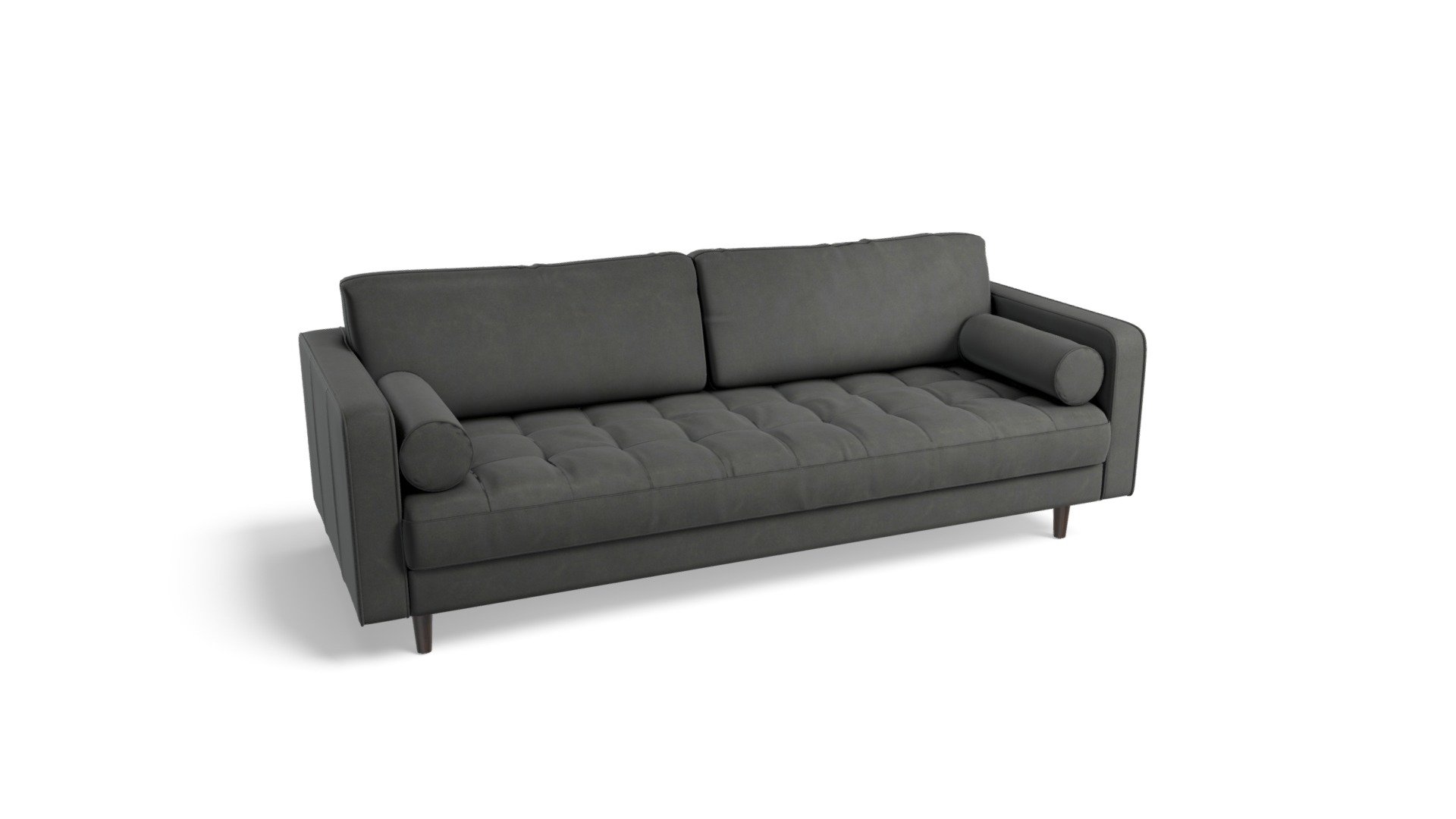 Scott 3 Seater Sofa, Concrete Cotton Velvet