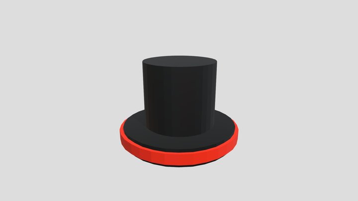 low poly top hat Model 3D Model