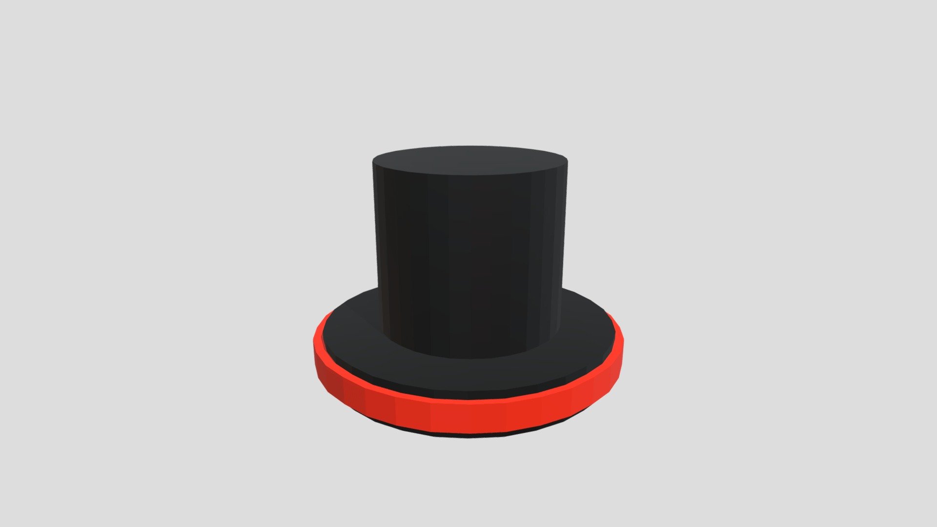 low poly top hat Model