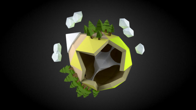 Lowpoly planet - Minilife 3D Model