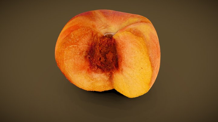 Cut Yellow Peach 3D Model