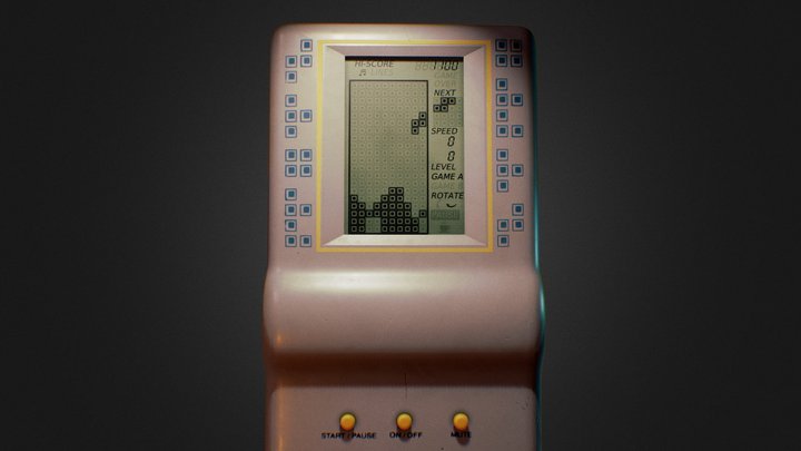 Brick Game E-33 \ ANIMATED SCREEN \ TETRIS 3D Model